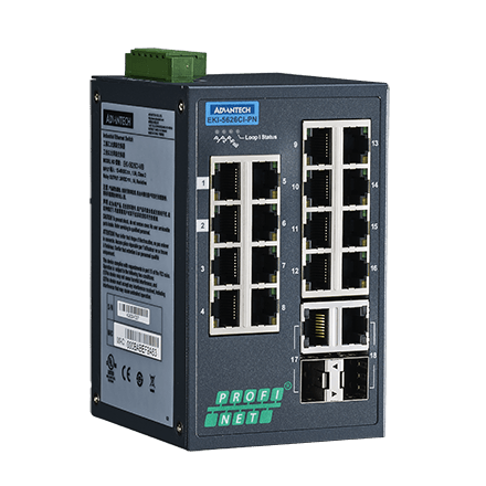 Managed Switch with Profinet support, Layer 2 Switch, 16 port